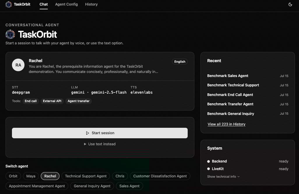 TaskOrbit — Conversational Voice Agent